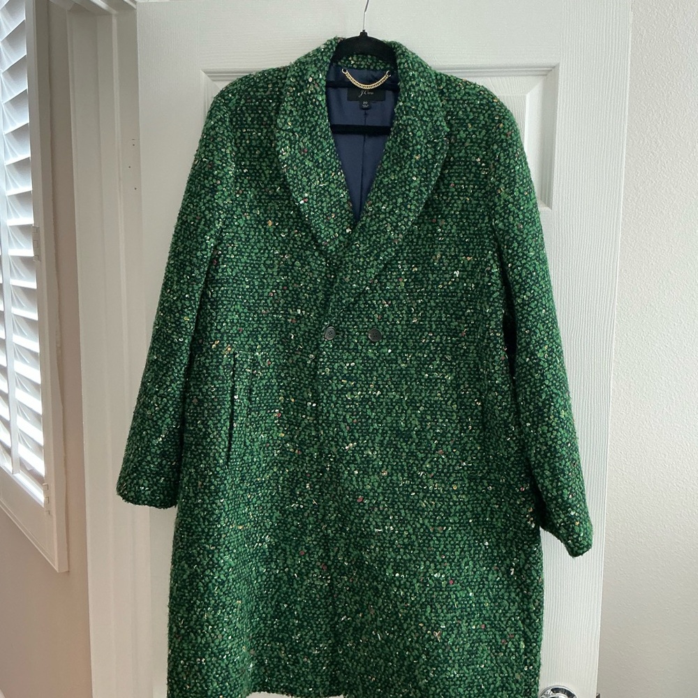 J. Crew Green Tweed coat